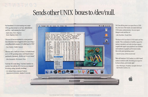 Apple UNIX Print Ad, circa 2002