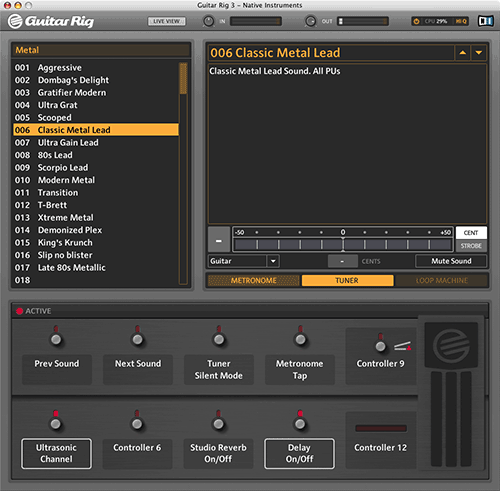 Guitar Rig 3 Live View